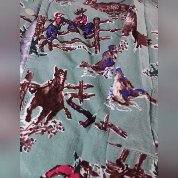 Nck & Nora Flannel Kurt Cobain Cowboy Pajamas Size Large - Picture 3 of 9